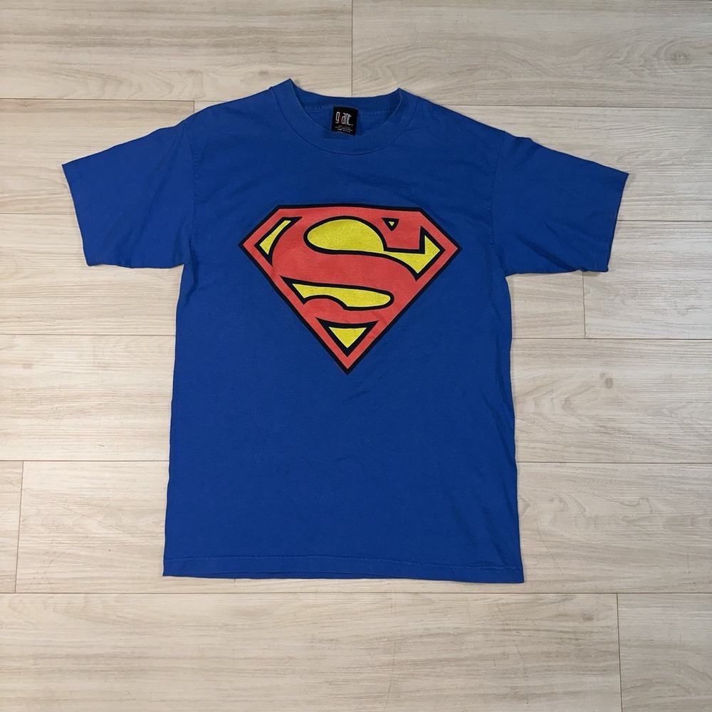 Vintage Superman Single Stitch Shirt DC‎ Comics Warner Bros USA Made Large Giant
